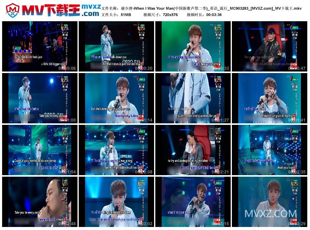 谢少唐-When I Was Your Man(中国新歌声第二季)_英语_流行_MC903283